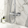 Black Square Rigid Riser Shower with Bath Filler