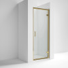 Kristal Brushed Brass 760mm Hinged Door 6mm Glass (1900mm)