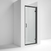 Kristal Matt Black 760mm Hinged Door 6mm Glass (1900mm)