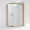 Kristal Brushed Brass Offset Quadrant Shower Cubicle 1200mm x 900mm Double Door 6mm Glass (1900mm)