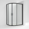 Kristal Matt Black Offset Quadrant Shower Cubicle 1200mm x 800mm Double Door 6mm Glass (1900mm)