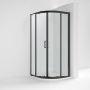 Kristal Matt Black Quadrant Shower Cubicle 900mm x 900mm Double Door 6mm Glass (1900mm)