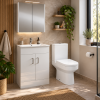 Spa Comfort Height Close Coupled Modern Toilet with Push Button Cistern & Soft Close Toilet Seat