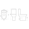 Spa Comfort Height Close Coupled Modern Toilet with Push Button Cistern & Soft Close Toilet Seat