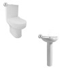 Spa Toilet & Full Pedestal Basin Bathroom Suite - 1 Tap Hole
