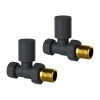 ProTek Anthracite Straight Manual Radiator Valves (Pair)