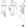 Round Gunmetal Shower Handset, PVC Hose & Wall Bracket with Integrated Wall Elbow
