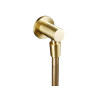 Round Brushed Brass Plated Brass Outlet Elbow