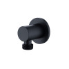 Round Matt Black Plated Brass Outlet Elbow
