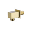 Square Brushed Brass Plated Brass Outlet Elbow