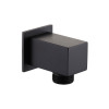Square Matt Black Plated Brass Outlet Elbow
