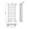 ProTek 1600mm x 500mm Gunmetal Heated Towel Rail