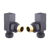 ProTek Square Anthracite Angled Radiator Valves (Pair)