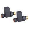 ProTek Square Anthracite Straight Radiator Valves (Pair)