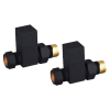 ProTek Square Black Straight Radiator Valves (Pair)