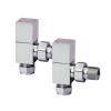ProTek Square Chrome Angled Radiator Valves (Pair)