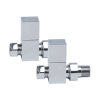 ProTek Square Chrome Straight Radiator Valves (Pair)