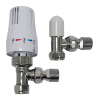 Style TRV Twin Pack Thermostatic Radiator Valve & Lockshield - White & Chrome