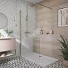 ProTek S8 Brushed Brass 800mm x 2000mm Wetroom Screen