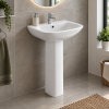 Pro 550mm Basin & Full Pedestal - 1 Tap Hole