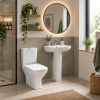 Pro Rimless Close Coupled Modern Toilet with Push Button Cistern & Soft Close Toilet Seat