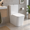 Pro Fully Back To Wall Close Coupled Modern Toilet with Push Button Cistern & Soft Close Toilet Seat