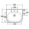 RAK Tonique 550mm Basin & Half Pedestal - 1 Tap Hole