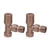 ProTek Brushed Bronzel Angled Manual Radiator Valves (Pair)