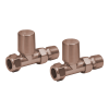 ProTek Brushed Bronzel Straight Manual Radiator Valves (Pair)