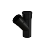 PF 110mm - 45Â° Double Socket Soil Pipe Tee Black