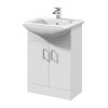 Nuie Mayford White Gloss 550mm Floor Standing Cabinet & Square Basin