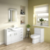 Nuie Mayford White Gloss 650mm Floor Standing Cabinet & Square Basin