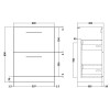 Edge 600mm Floor Standing 2 Drawer Cabinet & Mid-Edge Basin - 1 Tap Hole