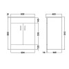 Edge 600mm Floor Standing Cabinet & Mid-Edge Basin - 1 Tap Hole
