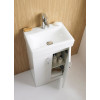 Cloakroom 450mm White Gloss Wall Hung Cabinet & Basin - 1 Tap Hole