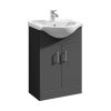 Floe 550mm Gloss Grey Floor Standing Cabinet & Basin - 1 Tap Hole