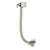 Chrome Square Single Freeflow Bath Filler & Sprung Waste & Overflow
