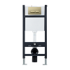 Pro 1135mm WC Frame/Concealed Cistern & Brushed Brass Flush Plate