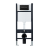 Pro 1135mm WC Frame/Concealed Cistern & Black Flush Plate
