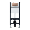Pro 1135mm WC Frame/Concealed Cistern & Brushed Bronze Flush Plate