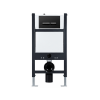 Pro 820mm Under Window WC Frame/Concealed Cistern & Black Flush Plate