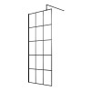 Hudson Reed Matt Black Framed 700mm x 1950mm Wetroom Screen & Support Bar