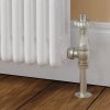Westminster Traditional TRV Angled Radiator Valves 15mm Pair - Satin Nickel
