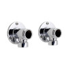 Ultra Chrome Backplate Elbow Unions - Wall Mounting Couplings (Pair)