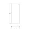 ICE Chrome 700mm Side Shower Panel 6mm Glass (1850mm)