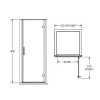 Pacific Chrome 760mm Hinged Shower Door