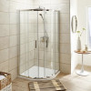 ICE Chrome Quadrant Shower Cubicle 900mm x 900mm Double Door 6mm Glass (1850mm)