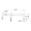 Round Chrome Wall Mounted Shower Arm 300mm