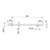 Rectangular Matt Black Wall Mounted Shower Arm 300mm