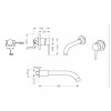 Avion Brushed Brass Wall Mounted Basin Mixer